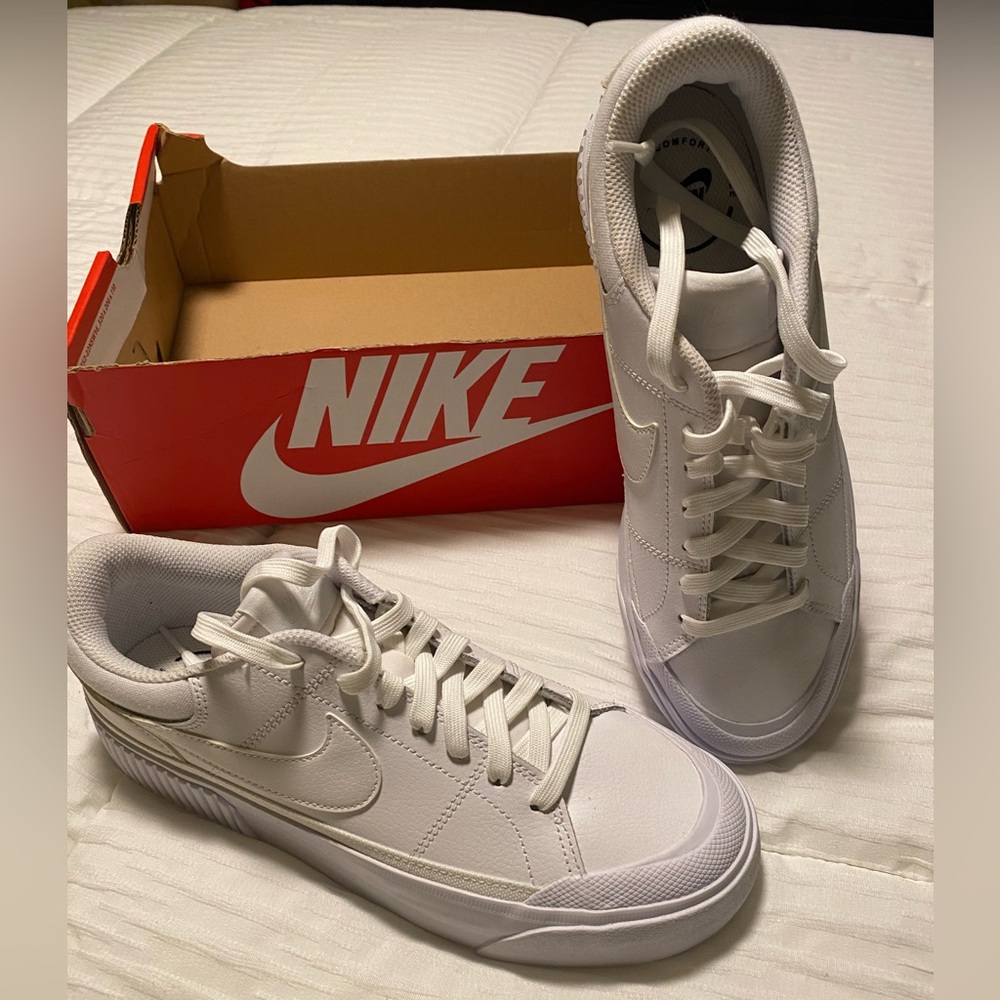 Leather White Nike Court Legacy Lift Platform Sneaker-Brand New!!!